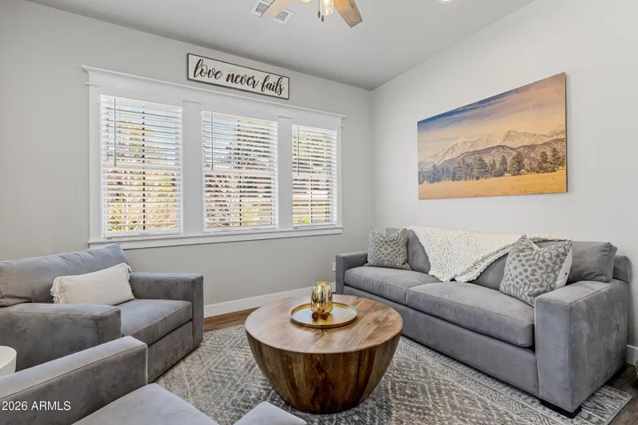 Lower level bonus room, perfect flex space for reading, office or workout area.