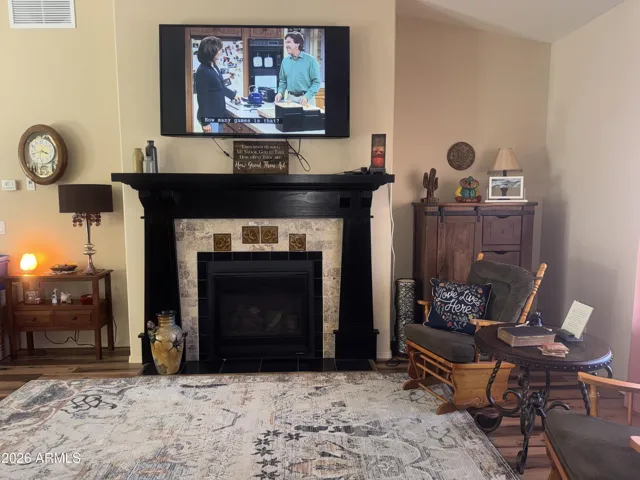 Living room fireplace