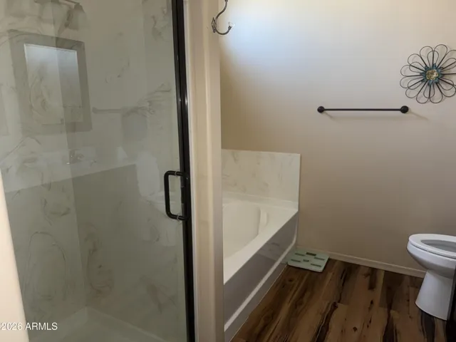 Primary bath room shower and tib