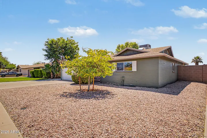 Low maintenance, desert landscape