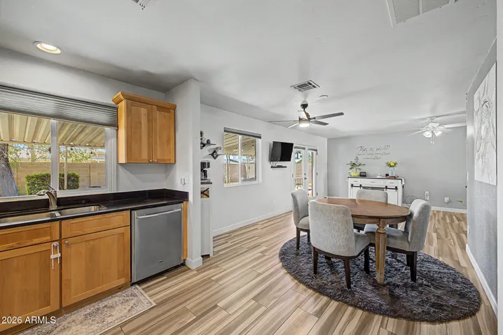 Generous sized kitchen and eat in dining
