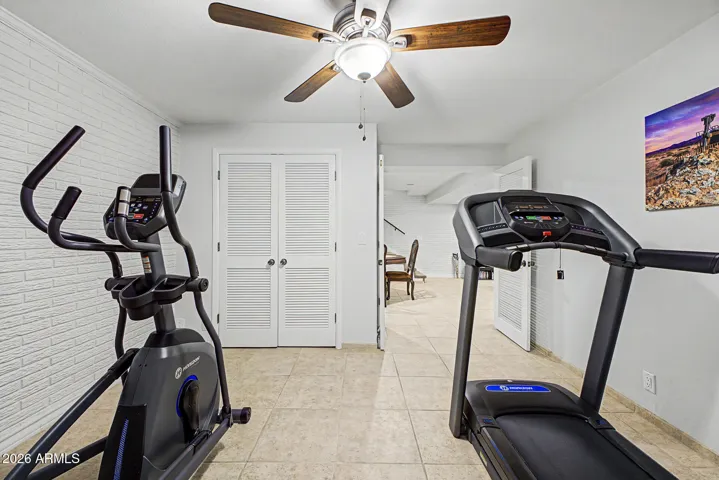 Basement Den/workout room. Does have closet. 12x12