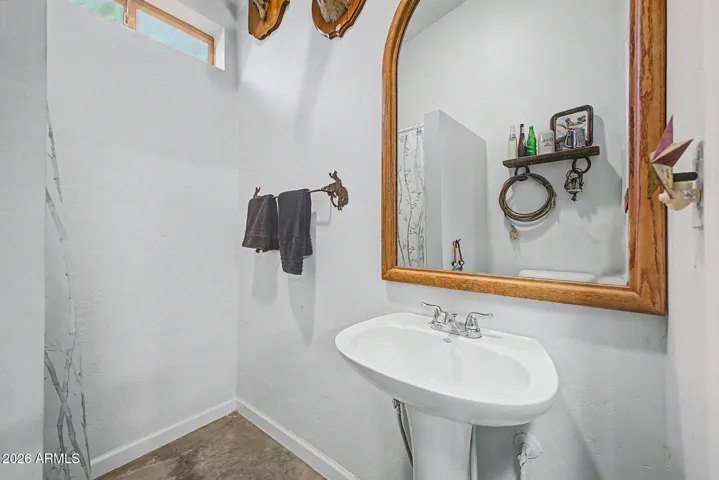 Detached garage bathroom - sink, toilet and shower