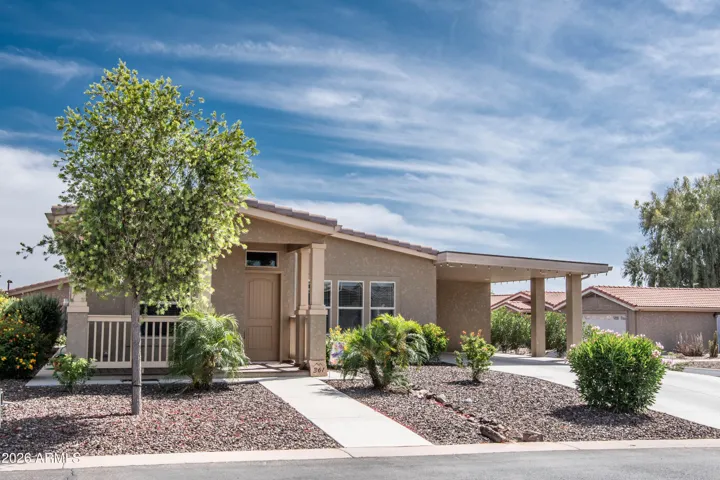 On corner lot with extended driveway.