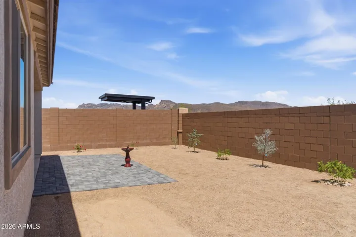 Private yard with no rear neighbors and mountain views.