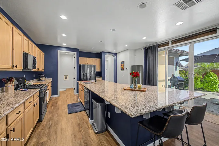 Granite countertops and recessed lighting