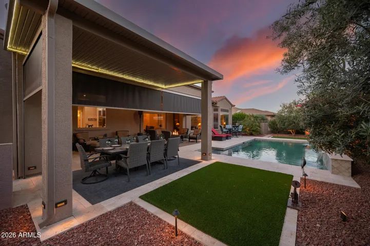 There are lots of back yard lighting to enhance the mood at night.