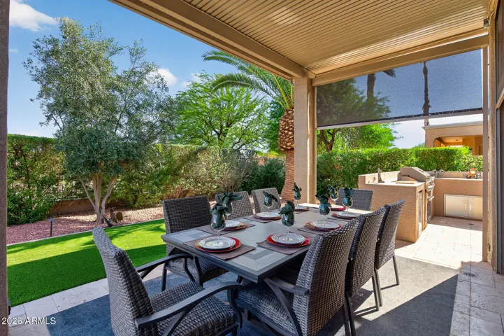 This space was extended and offers a cover for easy outdoor entertaining.