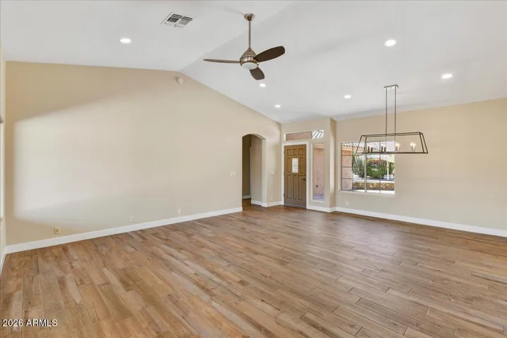 Open concept living and dining room