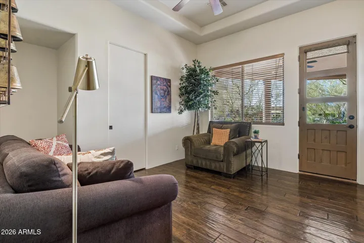 Off the great room, this den has a closet so could be a bedroom