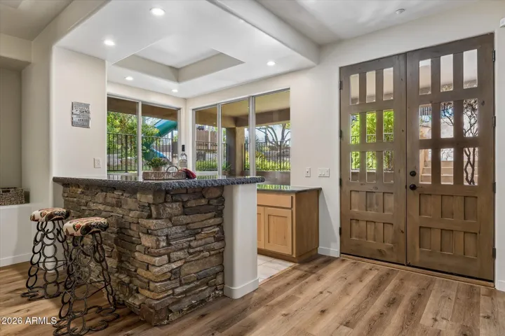 Access to lower level patio