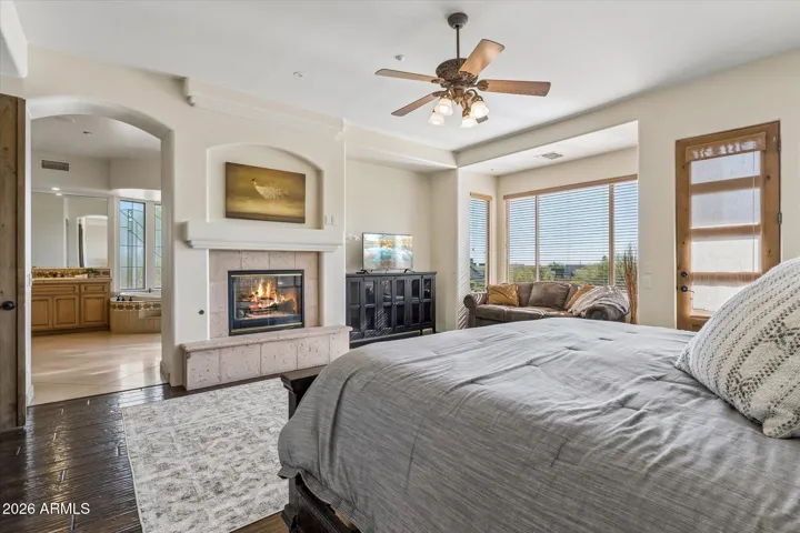 Two-way fireplace adds elegance
