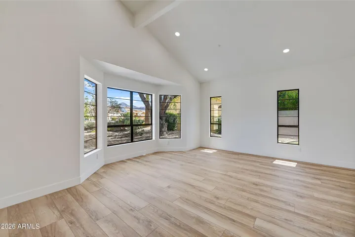 Formal Living Room with Bay Window and Mountain View