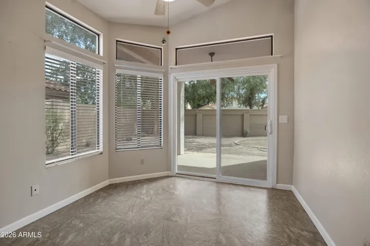 Eat In Kitchen Nook with access to private patio