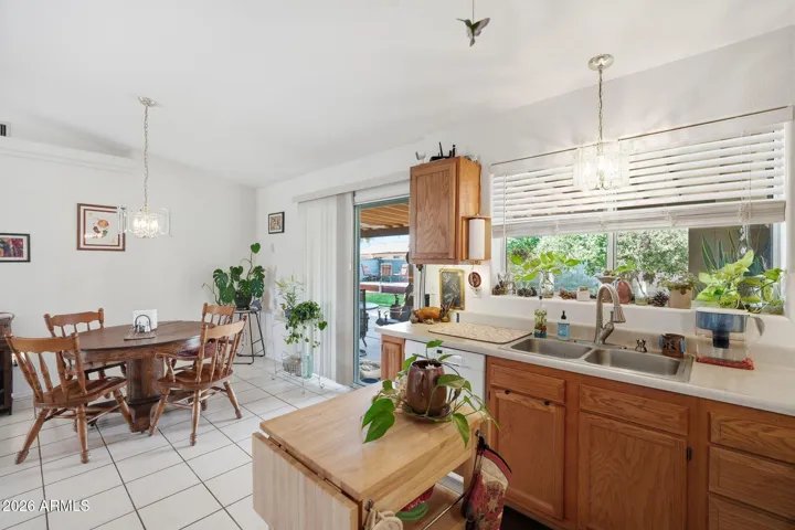 View from the Kitchen into the dining area