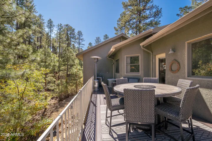 Upper balcony with propane firepit