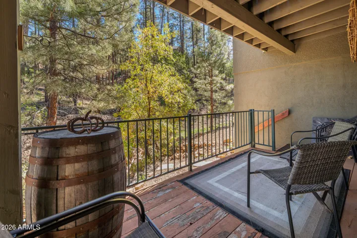 Lower covered balcony