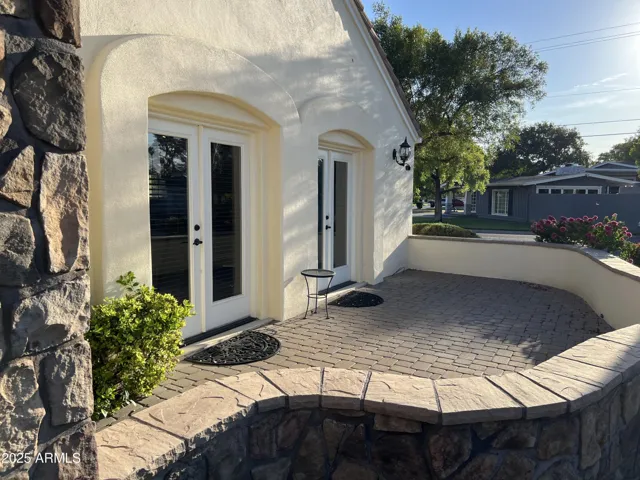 Front paved courtyard