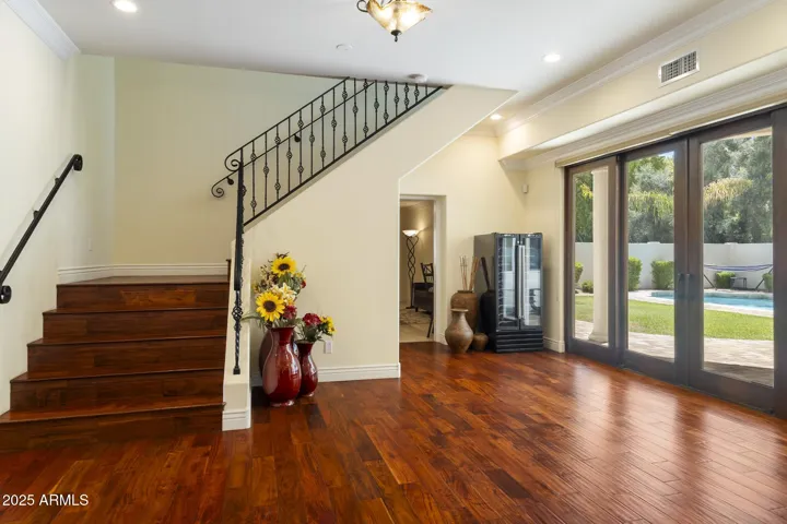 Rich hardwood flooring