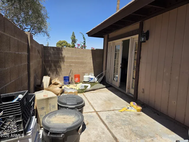 Large private back patio