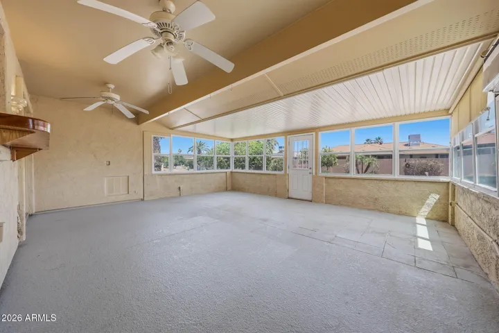 This is a great room with so MANY possibilities! With a larger air conditioner this could be a year round retreat.