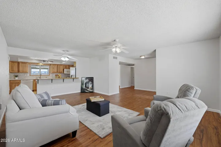 This home was modified to open the Kitchen to the Living space.