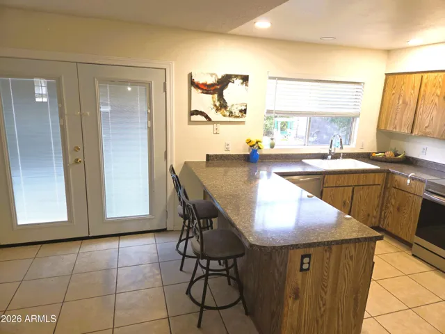 Kitchen Double Doors to Back Yard