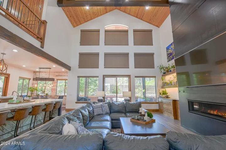 Two story great room with tons of natural light