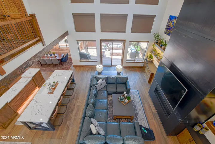 Open concept entry, kitchen, living & dining