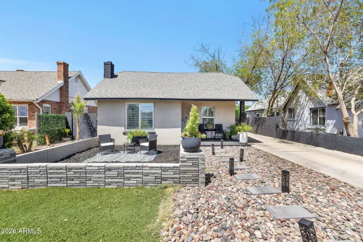 Front Exterior with Landscaping and Walkway