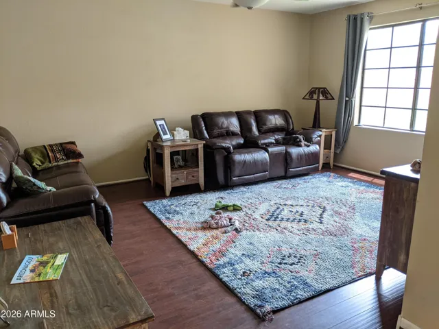 Spacious family room can hold large furniture with ample room to move around