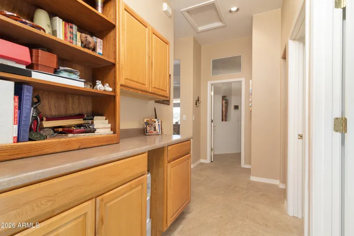 Hallway with desk