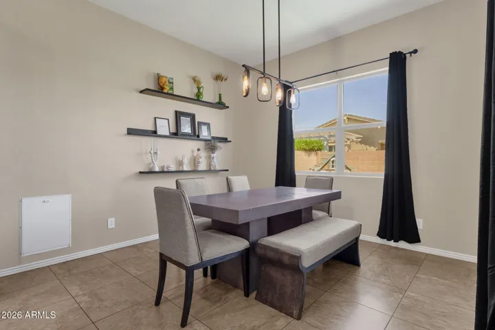 Ample dining space.
