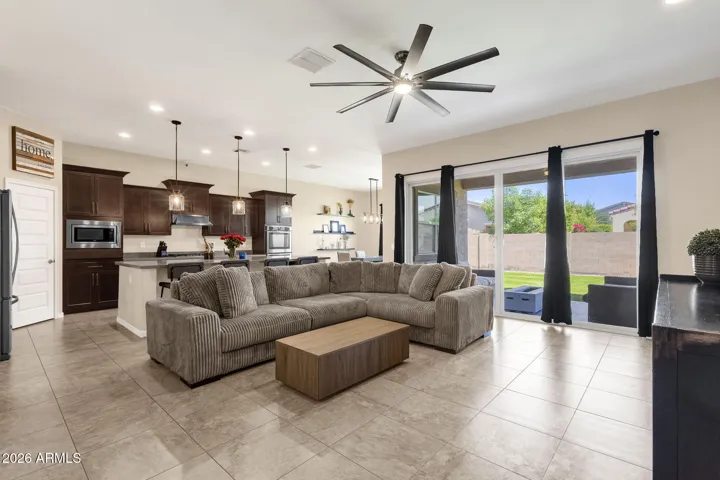 Large great room with tons of natural light.