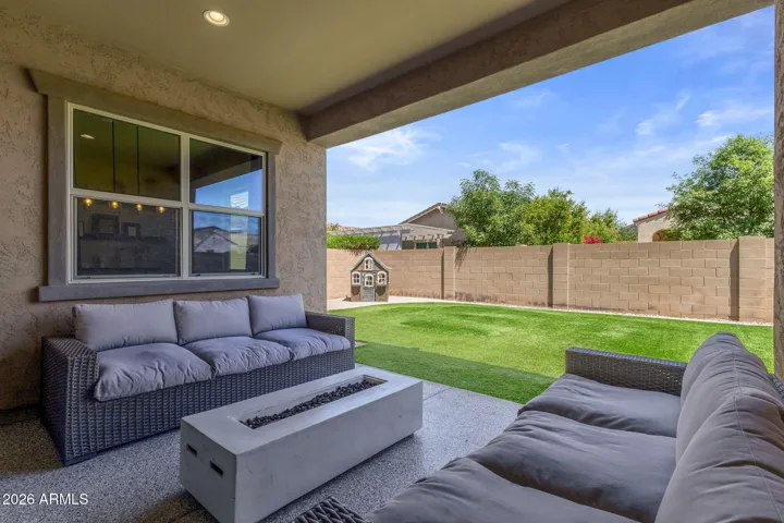 Covered back patio.