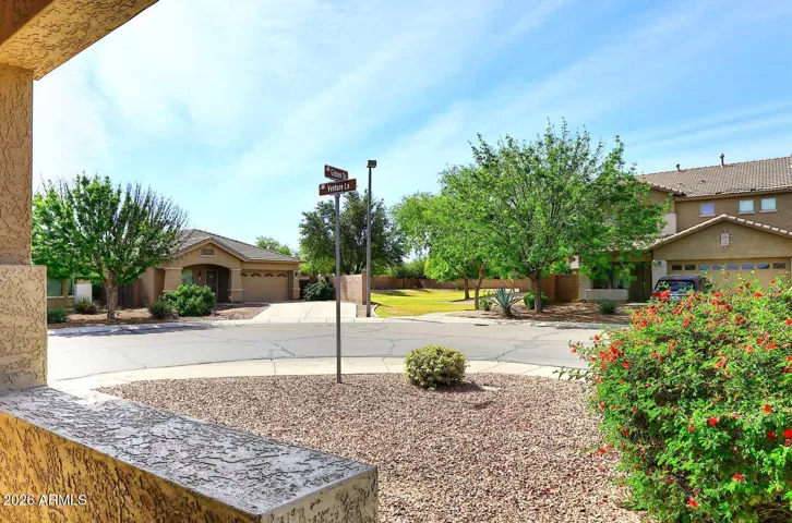 View toward street and park area