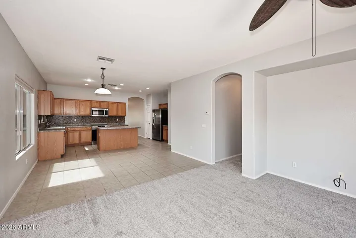 View from family room toward kitchen and breakfast area