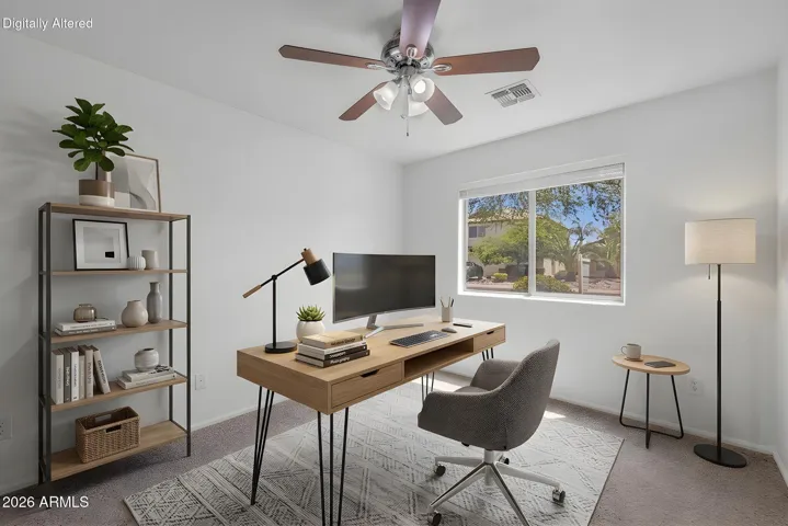virtually staged office on 1st floor