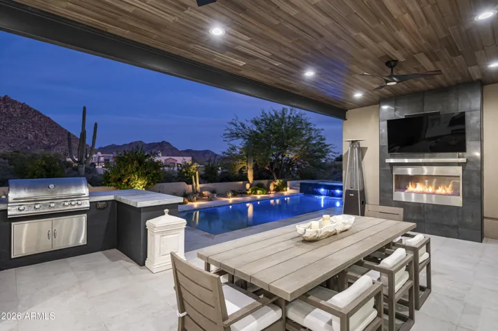Covered patio with view
