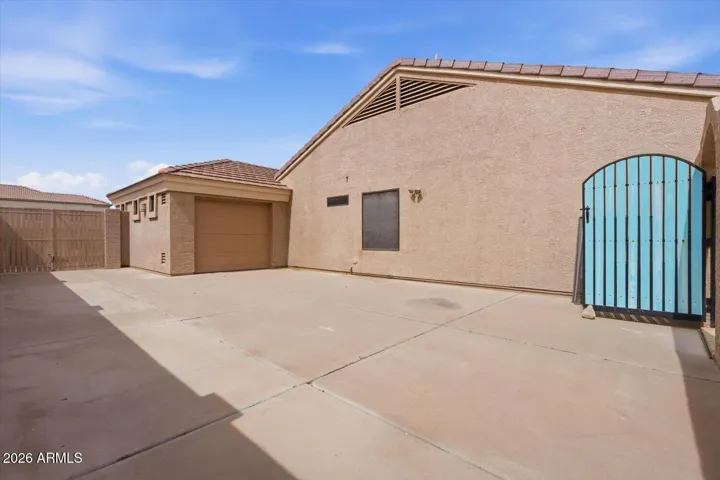 Huge area for RV Parking; pass-through garage