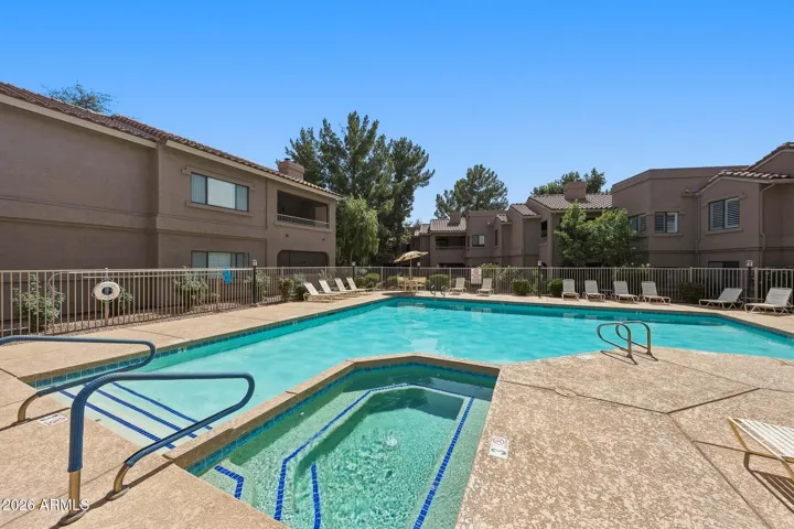 with pool and gazebo area