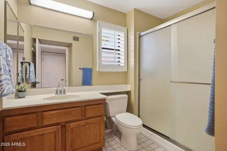Guests will appreciate the hall bath.