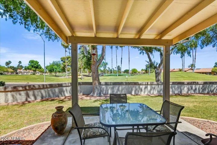 Covered patio and what a bonus, look at that view!