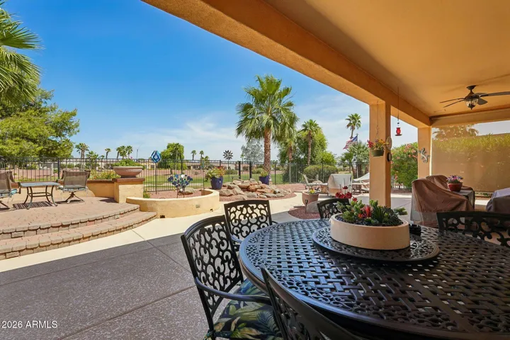 Covered Patio overlooking the golf course