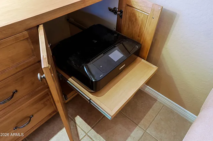 Roll out drawer for the printer