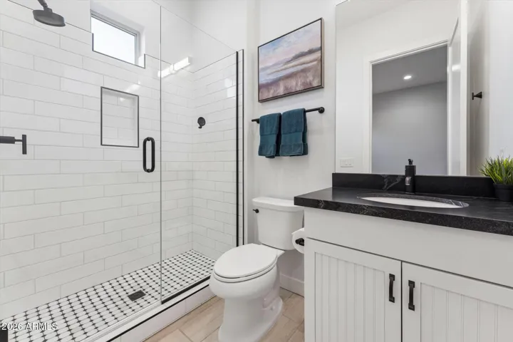 Guest Bathroom with upgraded tile shower