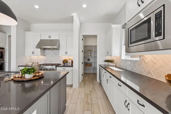 Kitchen Beverage Fridge and Walk in Pantry