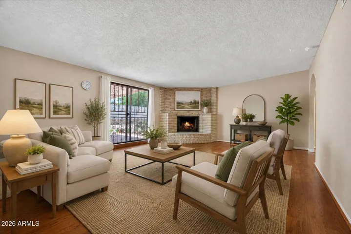 Virtually staged family room