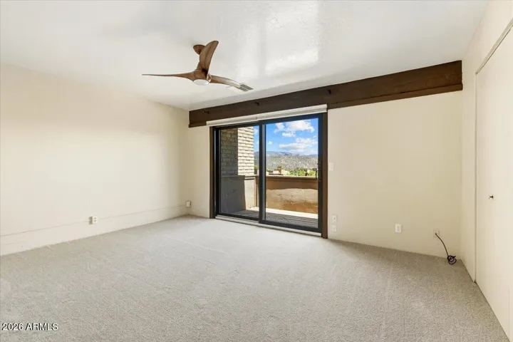 Spacious Primary Suite with its private view deck and high-quality Anderson Windows