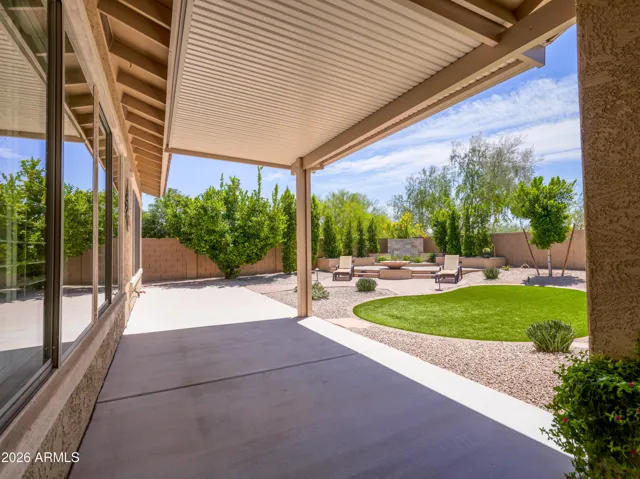 Extended aluminum patio cover with extended concrete patio